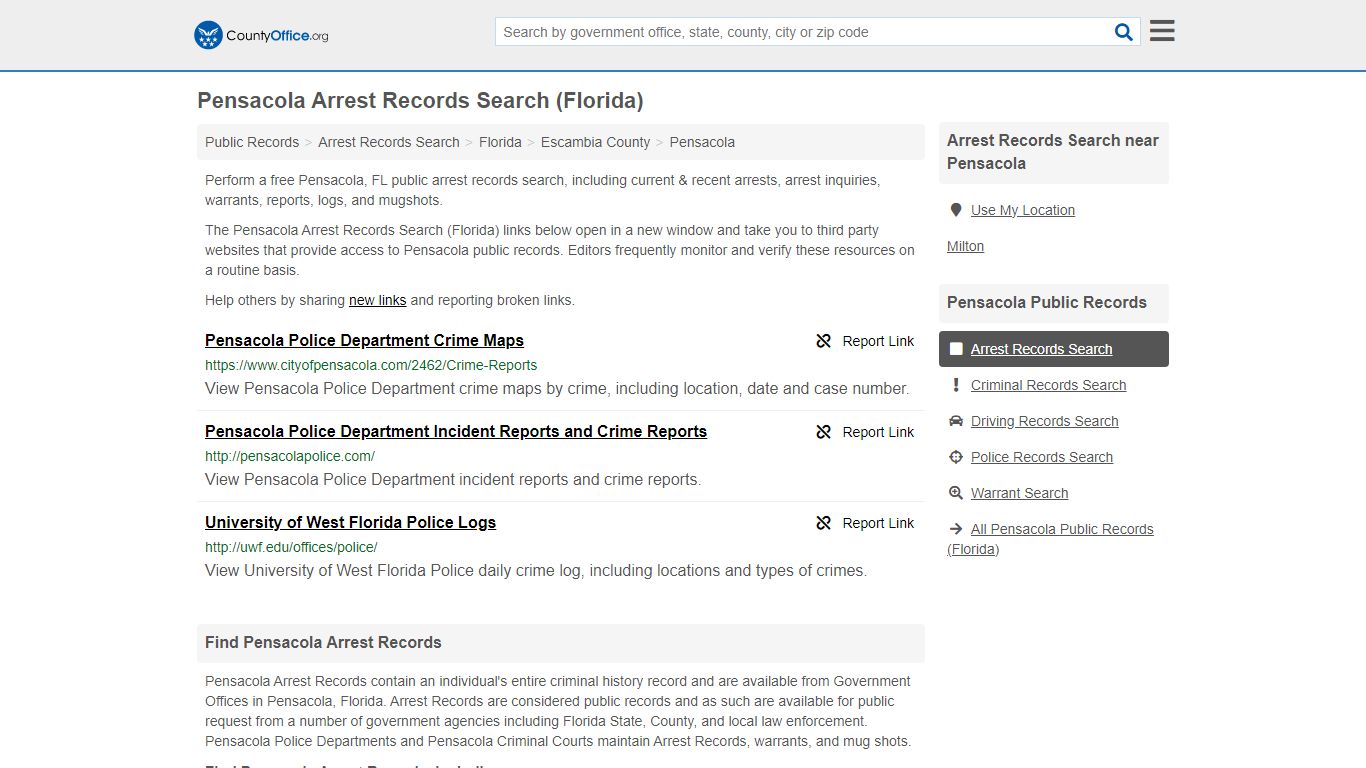 Arrest Records Search - Pensacola, FL (Arrests & Mugshots) - County Office